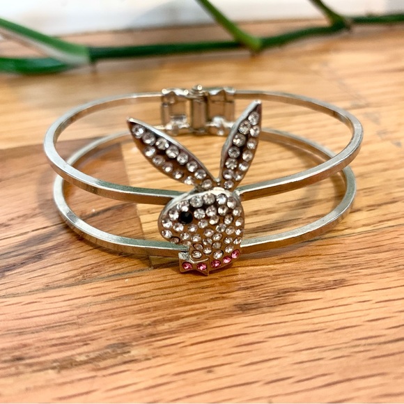 PLAYBOY Jewelry Vtg Y2k Playboy Brand Rhinestone Bunny Bracelet